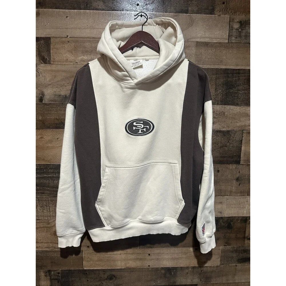 NFL 49ers Pull and Bear Brown Tan Sweatshirt Hoodie Small